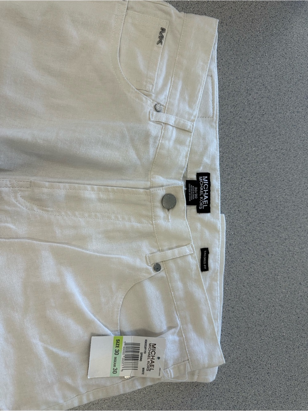 Michael Kors White Straight-Leg. 30X30. NWT.